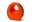 Picture of a beautiful orange tear drop shaped biodegradable paper cremation urn on sale at Muses Design Urns. Right side view.