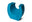 Picture of a beautiful aqua horseshoe shaped biodegradable paper cremation urn on sale at Muses Design Urns. Left side view.