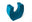 Picture of a beautiful aqua horseshoe shaped biodegradable paper cremation urn on sale at Muses Design Urns. Back view.
