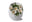 Picture of an ovoid biodegradable cremation urn made of white cotton fibre on sale at Muses Design Urns. View with flowers.