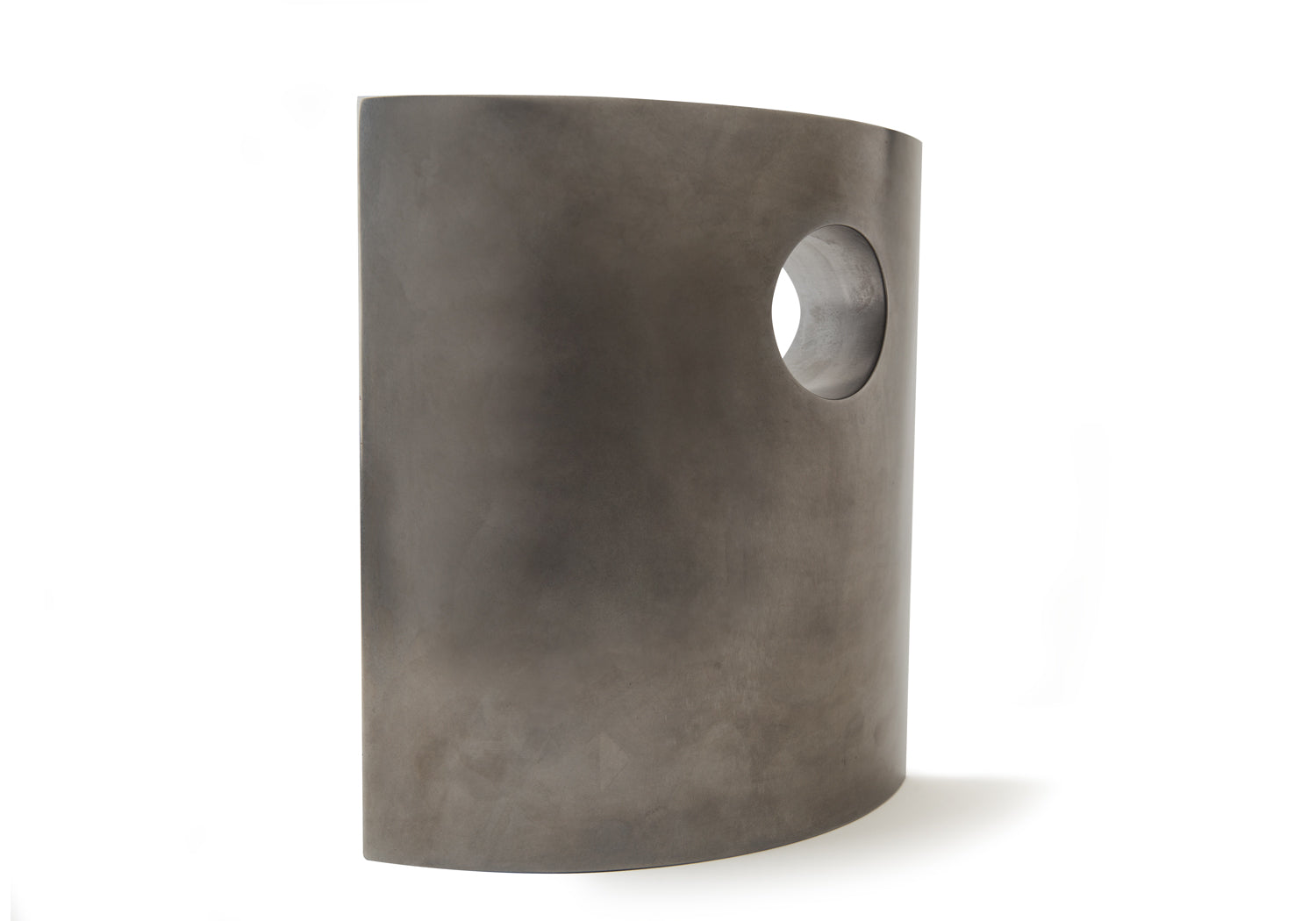 Picture of a beautiful stainless steel cremation urn on sale at Muses Design Urns. Right side view.