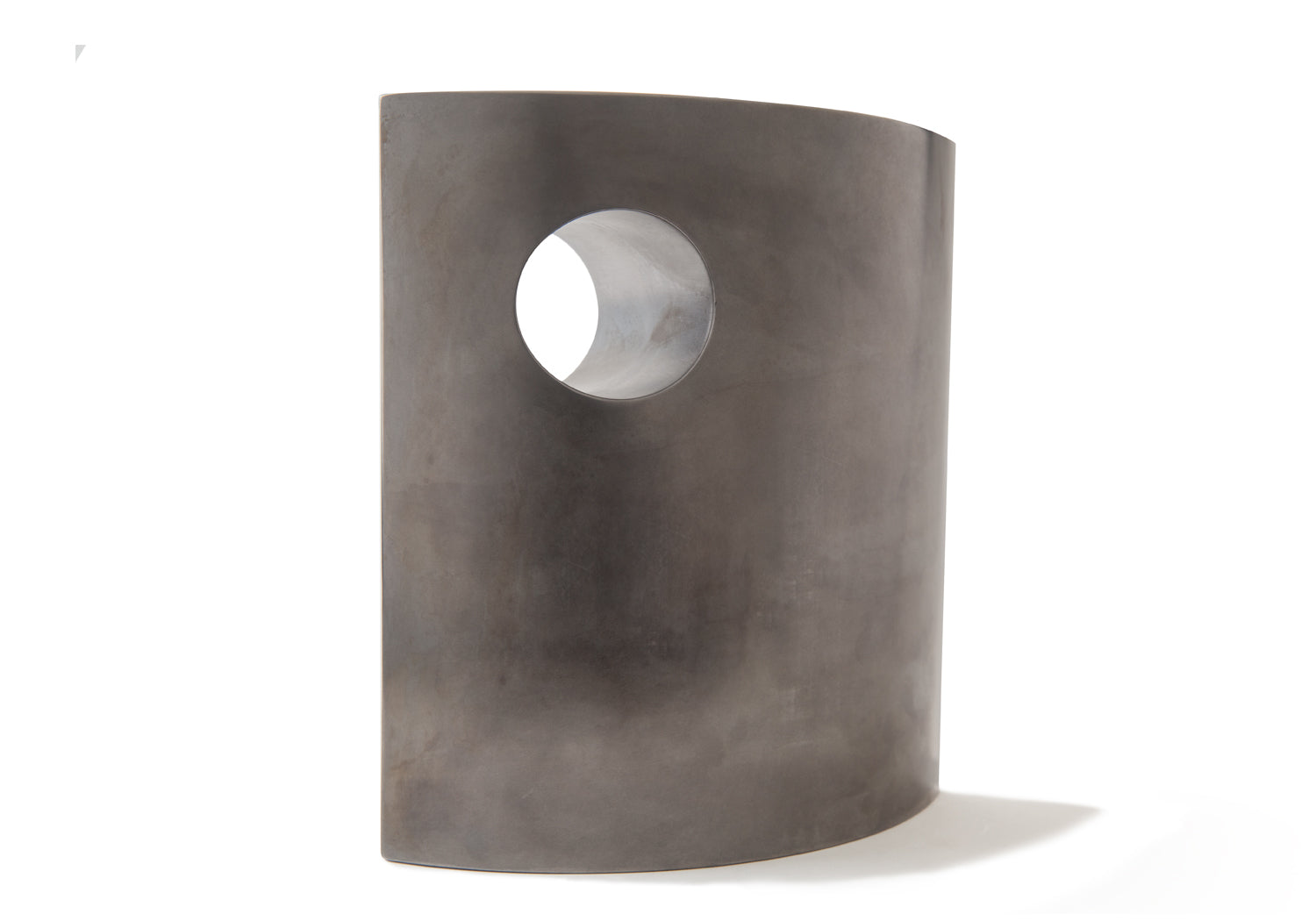 Picture of a beautiful stainless steel cremation urn on sale at Muses Design Urns. Back view.